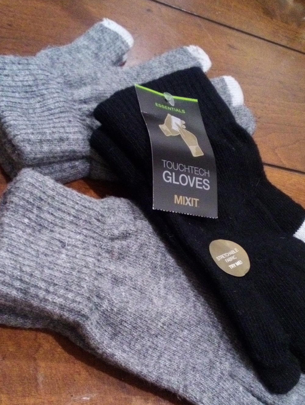 3 Pair Mixit Lot Of Gloves; In Black & Gray